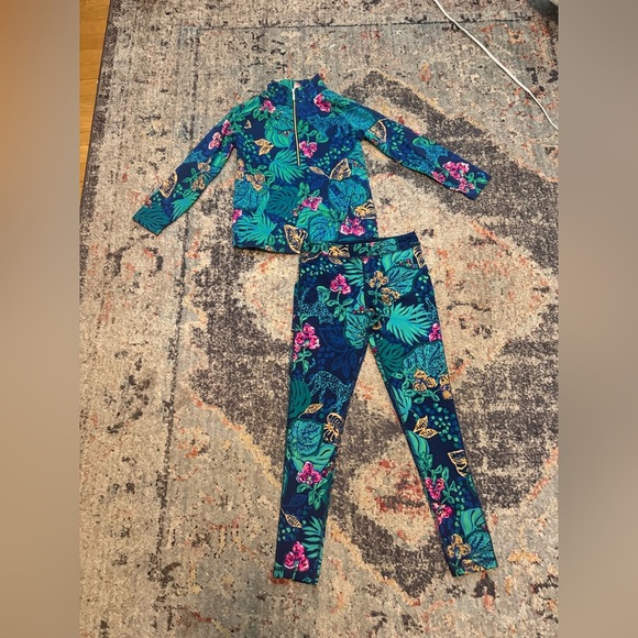 Lilly Pulitzer Other - Lilly Pulitzer Luxletic Weekender Legging Low Tide Navy Life of the Party set